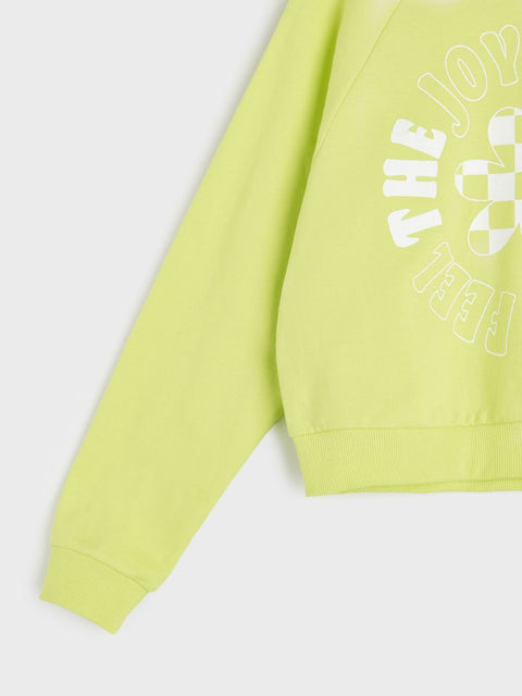 Sinsay Girl's Lime Green Printed Sweatshirt |Sinsay In Lebanon