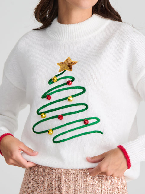 Sinsay Women's White Christmas Printed Knitted Sweater|Sinsay In Lebanon