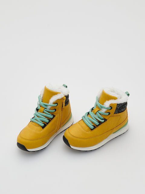 Reserved Baby Boy's Yellow Mustard Lace Up Ankle-High Boots | Reserved In Lebanon
