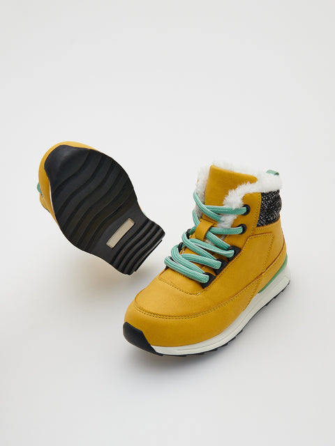 Reserved Baby Boy's Yellow Mustard Lace Up Ankle-High Boots | Reserved In Lebanon