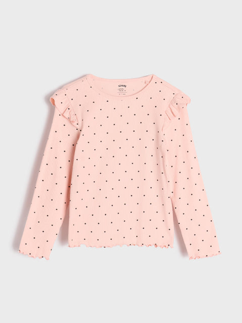 Sinsay Girl's White/Pink Long Sleeve Blouse With Ruffles 2-Pack | Sinsay In Lebanon