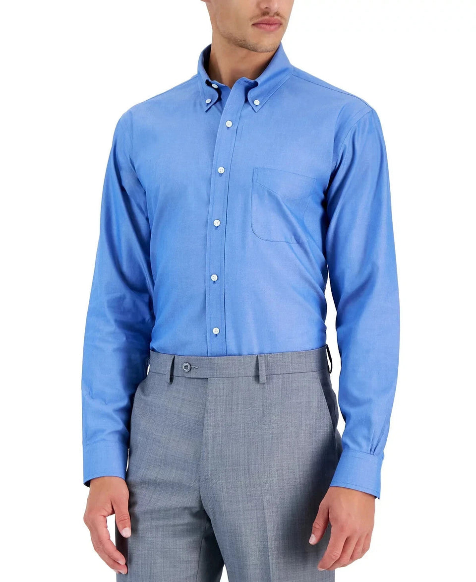 B By Brooks Brothers Men’s Regular Fit Non-Iron Polo Button-Down Collar Solid Pinpoint Dress Shirt | B By Brooks Brothers In Lebanon