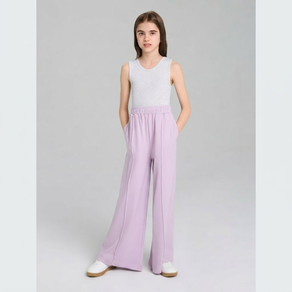 Sinsay Girl's Purple Wide Leg High Sweatpants