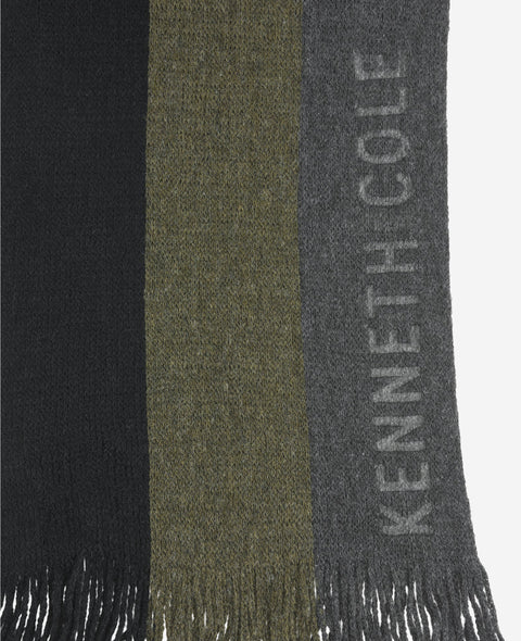 Kenneth Cole Reaction Men's Olive Striped Scarf with Sherpa-Lined Beanie Set | Kenneth Cole Reaction In Lebanon