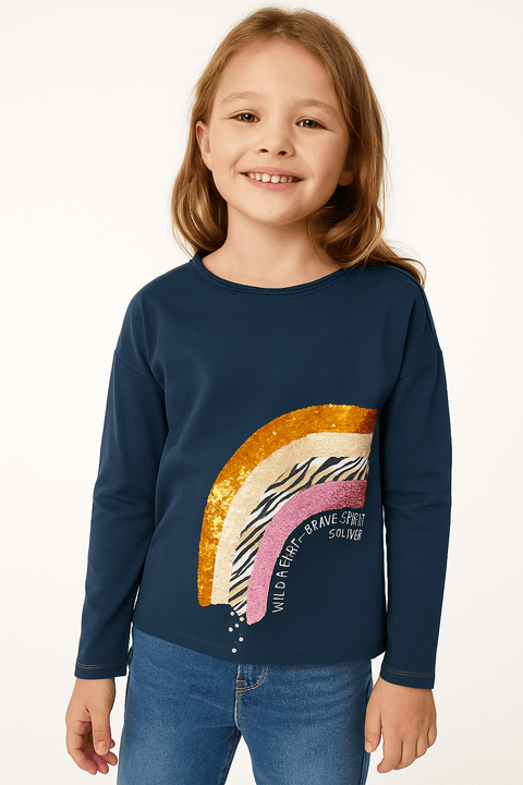 S.Oliver Girl's Navy Long-Sleeve Blouse |S.Oliver in Lebanon