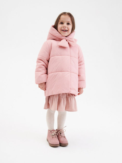 Reserved Baby Girl's Baby Pink Puffer Hooded Decorative Fastening Jacket |Reserved In Lebanon