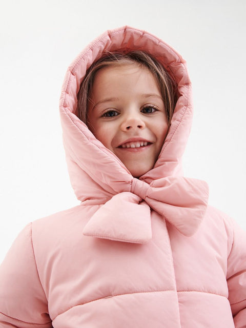 Reserved Baby Girl's Baby Pink Puffer Hooded Decorative Fastening Jacket |Reserved In Lebanon