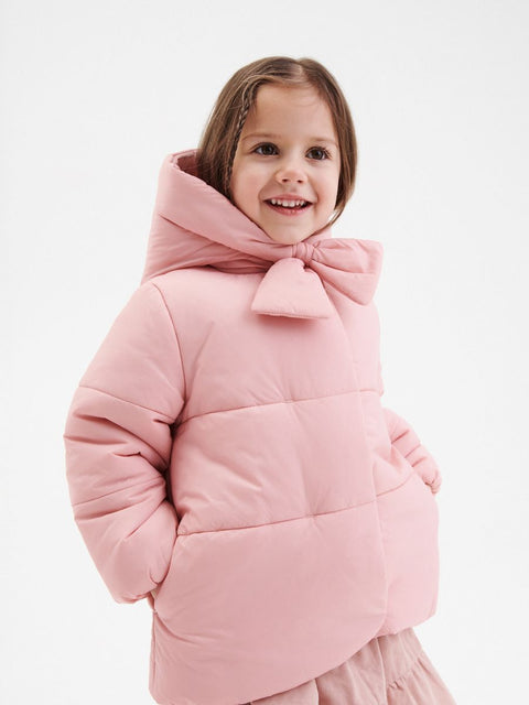 Reserved Baby Girl's Baby Pink Puffer Hooded Decorative Fastening Jacket |Reserved In Lebanon