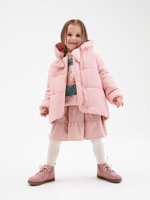 Reserved Baby Girl's Baby Pink Puffer Hooded Decorative Fastening Jacket |Reserved In Lebanon
