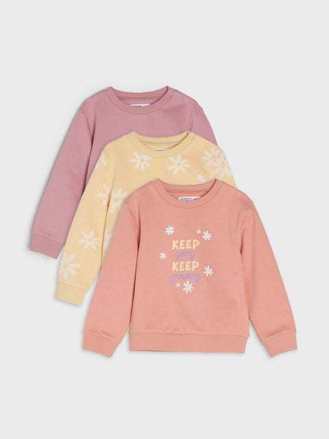 Sinsay Baby Girl's 3 Packs of Multicolor Sweatshirts | Sinsay In Lebanon