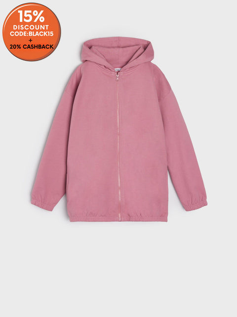 Sinsay Girl's Dusty Rose Comfy Hooded Jacket | Sinsay In Lebanon