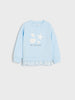 Sinsay Baby Girl's Pale Blue Decorative Print Sweatshirt | Sinsay In Lebanon