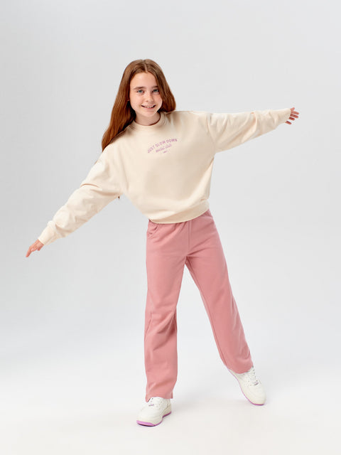 Sinsay Girl's Off White Sweatshirt With Embroidery | Sinsay In Lebanon