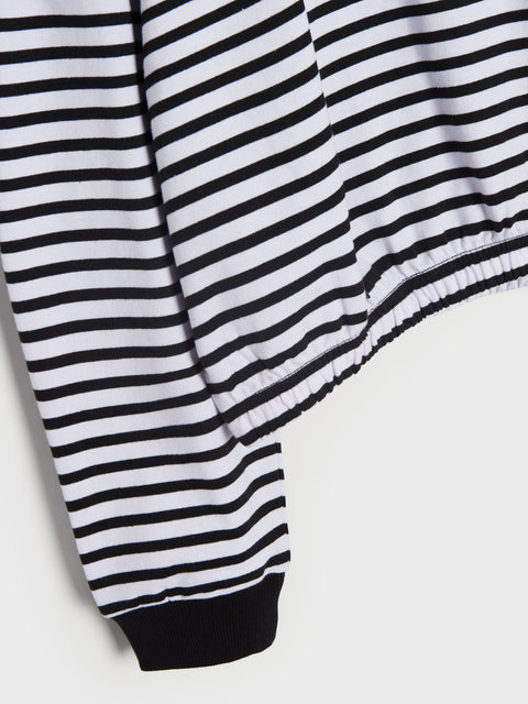 Sinsay Girl's Black & White Striped Jogging Sweatshirt | Sinsay In Lebanon