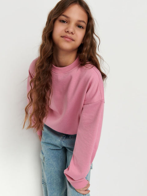 Sinsay Girl's Pink Long sleeve Crew Neck Sweatshirt |Sinsay In Lebanon