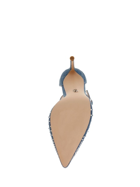 Steve Madden Women's Blue Denim Rhinestone Ravaged Heel |Steve Madden In Lebanon