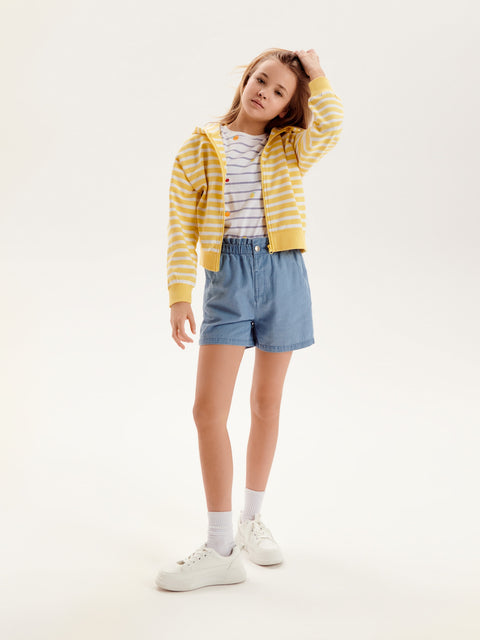 Sinsay Girl's Yellow & White Striped Zip Up Jacket | Sinsay In Lebanon
