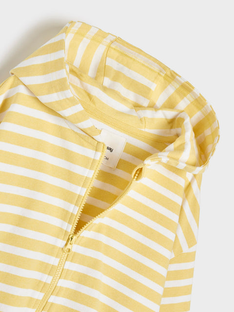 Sinsay Girl's Yellow & White Striped Zip Up Jacket | Sinsay In Lebanon