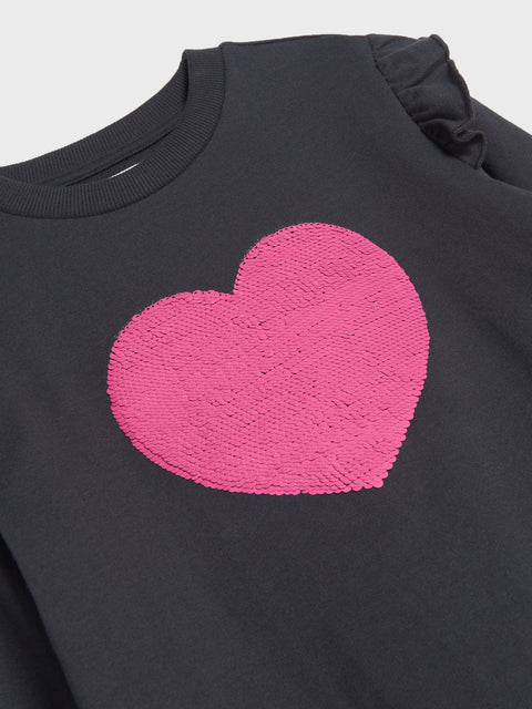 Sinsay Girl's Dark Grey Sequin Sweatshirt | Sinsay In Lebanon
