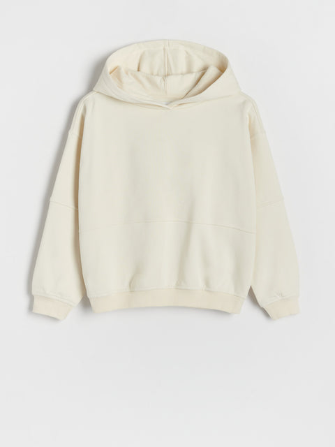 White hoodie on a light gray background