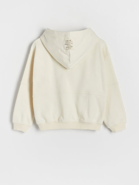 White hoodie on a light gray background