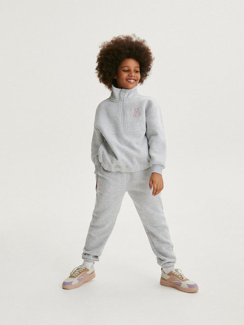 Reserved Girl's Light Grey Sweatshirt With Embroidery Detailing | Reserved In Lebanon