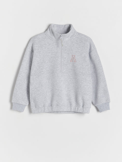 Reserved Girl's Light Grey Sweatshirt With Embroidery Detailing | Reserved In Lebanon