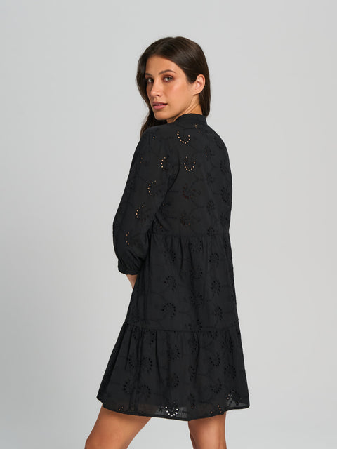 Sinsay Women's Black Openwork Mini Dress  | Sinsay in Lebanon