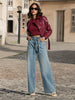 Sinsay Women's Blue Wide Leg Jeans With Belt | Sinsay In Lebanon