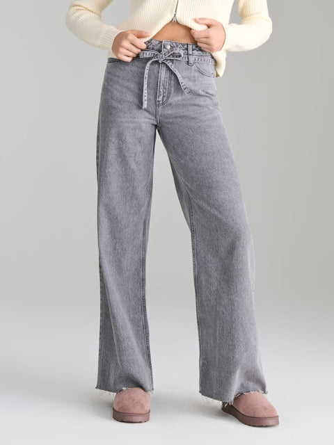 Sinsay Women's Gray Wide Leg High Waist Jeans | Sinsay In Lebanon