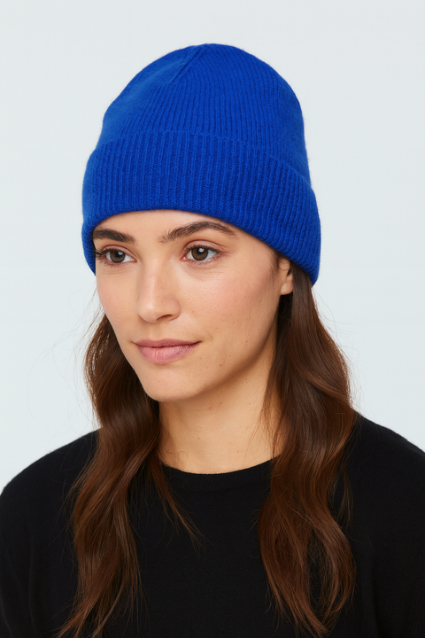 Charter Club Women's Navy Blue Cashmere Cuffed Beanie Hat |Charter Club In Lebanon