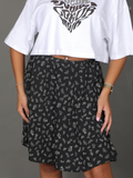 About You Women's Black Hanni Skirt With White Flowers AYO4773001 FE1322