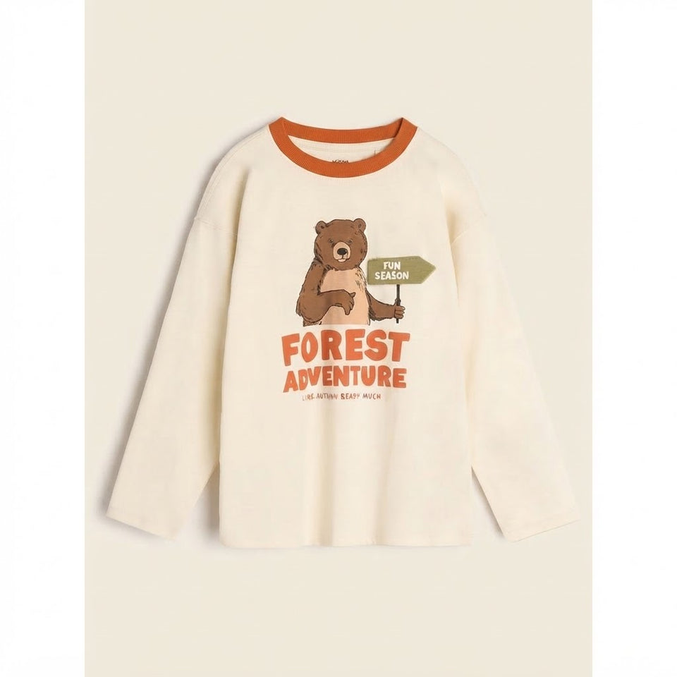 Sinsay Boy's Cream Long Sleeve Round Neck Blouse