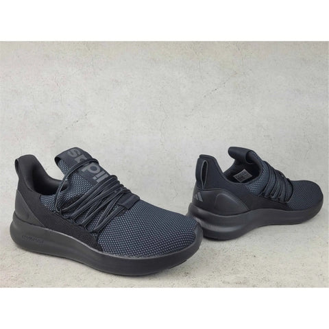 Pair of black athletic shoes on a light gray background
