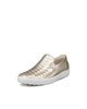 Ecco Women's Gold Woven Leather Slip-On Casual Shoes