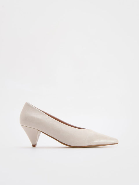 Reserved Women's Off White Cone Heel Pump |Reserved In Lebanon
