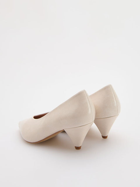 Reserved Women's Off White Cone Heel Pump |Reserved In Lebanon