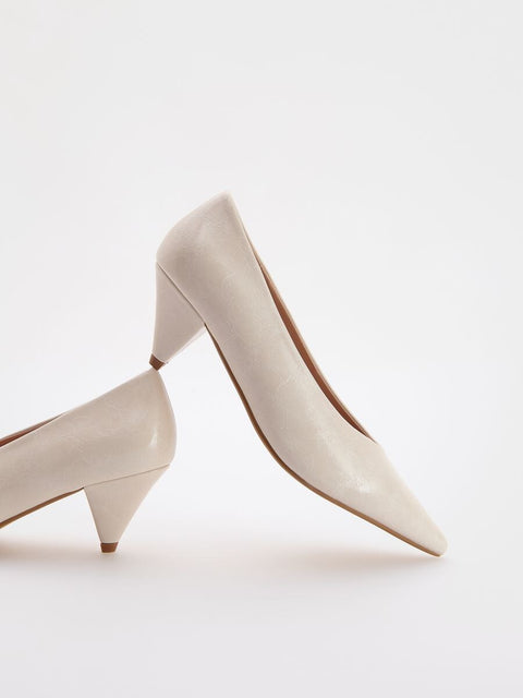 Reserved Women's Off White Cone Heel Pump |Reserved In Lebanon