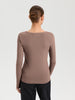 Sinsay Women's Taupe Long Sleeve Ribbed Blouse