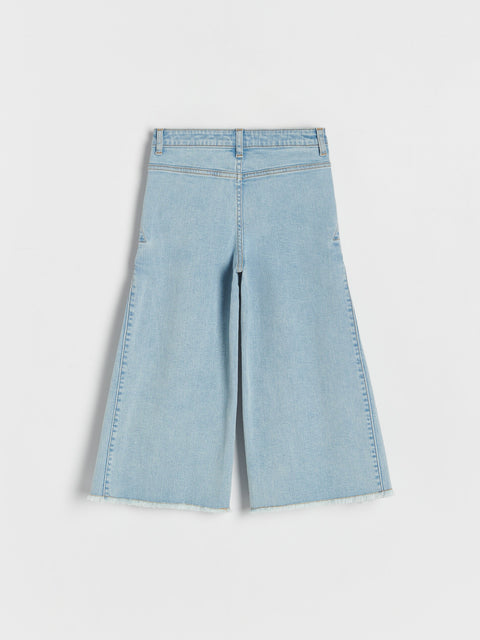 Reserved Girl's Light Blue Decorative Leg Culotte Jeans | Reserved In Lebanon