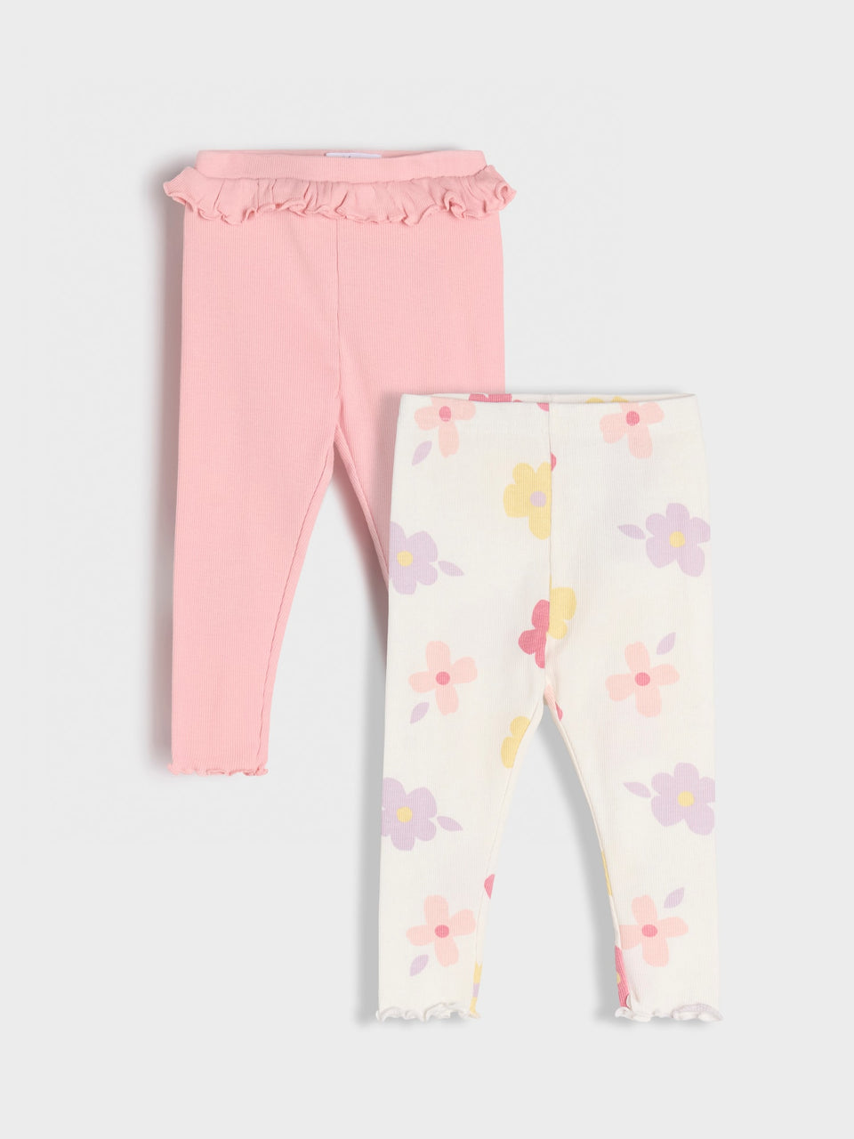 Sinsay Baby Girl's Dusty Pink & Off White Pack Of 2 Leggings