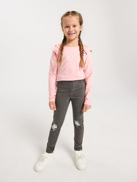 Sinsay Girl's Pastel Pink Long Sleeve Blouse With Ruffles | Sinsay In Lebanon