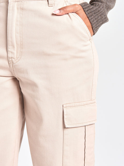 Sinsay Women's Beige High-waisted Cargo Jeans | Sinsay In Lebanon