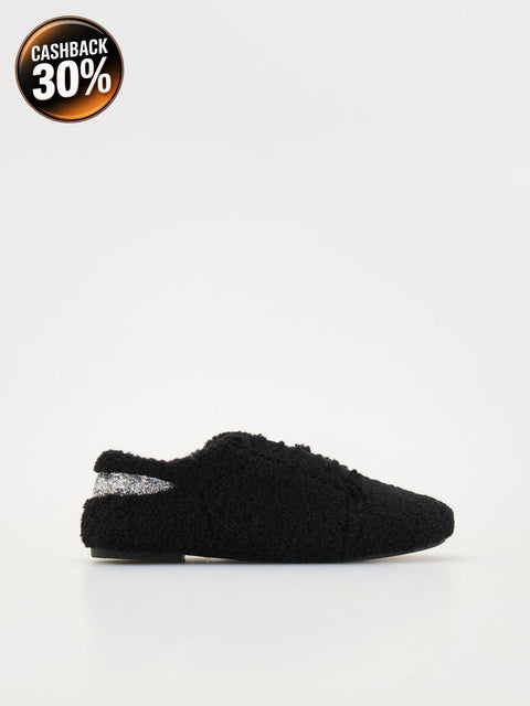 Reserved Women's Black Faux Shearling Sneakers |Reserved In Lebanon