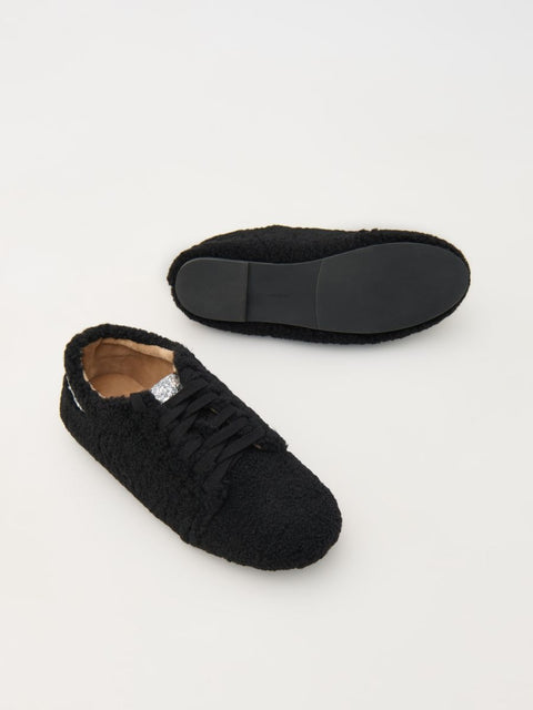 Reserved Women's Black Faux Shearling Sneakers |Reserved In Lebanon