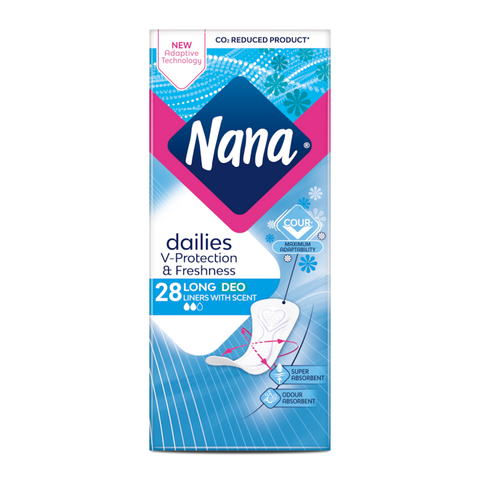 Nana Dailies Fresh & Protect Long Deo Liners 28 Pads | Nana In Lebanon