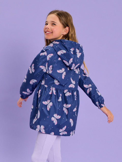 Sinsay Baby Girl's Navy Butterfly Printed Insulated Hooded Jacket | Sinsay In Lebanon