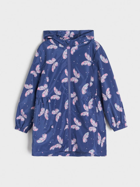 Sinsay Baby Girl's Navy Butterfly Printed Insulated Hooded Jacket | Sinsay In Lebanon