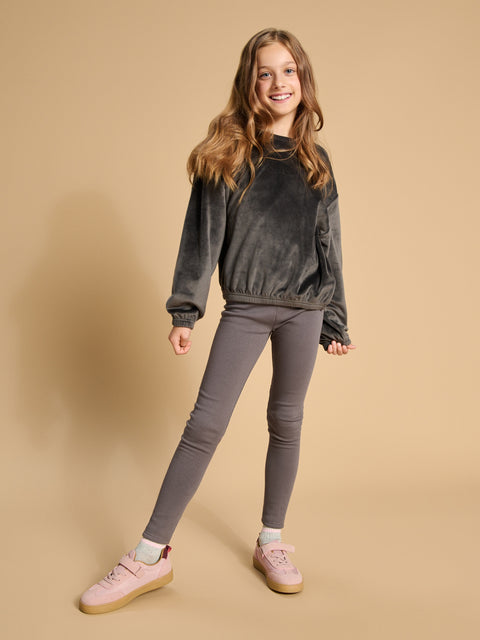 Sinsay Girl's Grey Rib Knit Leggings | Sinsay In Lebanon