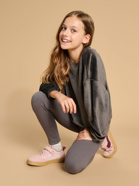 Sinsay Girl's Grey Rib Knit Leggings | Sinsay In Lebanon